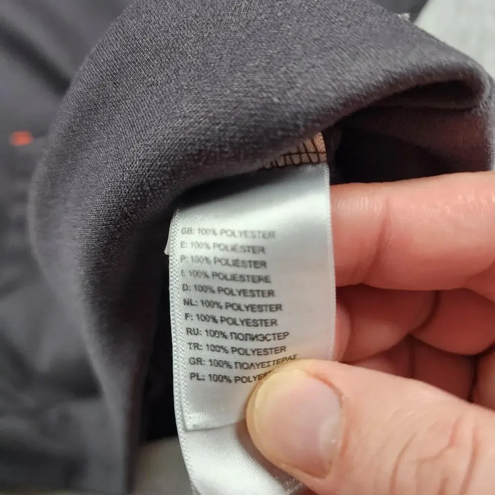The North Face Hoodie Mens Medium Gray Orange Logo Pullover Fleece Sweatshirt